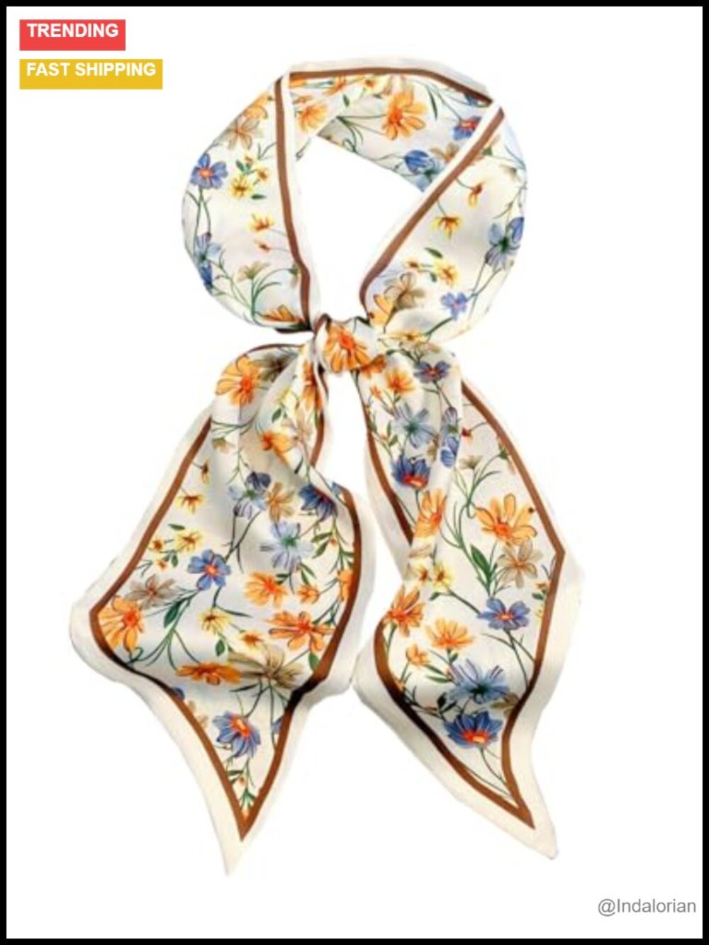 58" Long Skinny Silk Feeling Scarf Lightweight Multipurpose Fashion Scarf for